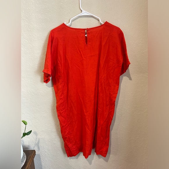 Eileen Fisher Organic Handkerchief Linen Boxy Dress in Petite Small - Picture 10 of 11